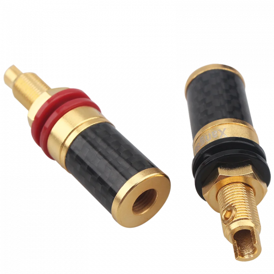 Xangsane Carbon Fiber Binding Post Copper Gold-plated/rhodium-plated Hifi Terminal Audio Jack Panel Speaker Cable Banana Plug Female 