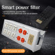 Aluminum Alloy 6 Holes Universal + US Plug Smart Power Socket HiFi Audio Power Filter Outlet with power cord