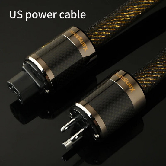 High Purity 3 x 13AWG 2.5mm² Pure Silver Hifi Power Cable CD Amplifier US/EU Connection