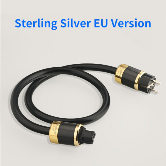 4N Pure Silver Hifi Power Cable CD Device Front Amplifier Decoder EU/US Connection Power Cord EU US UK AU Plug