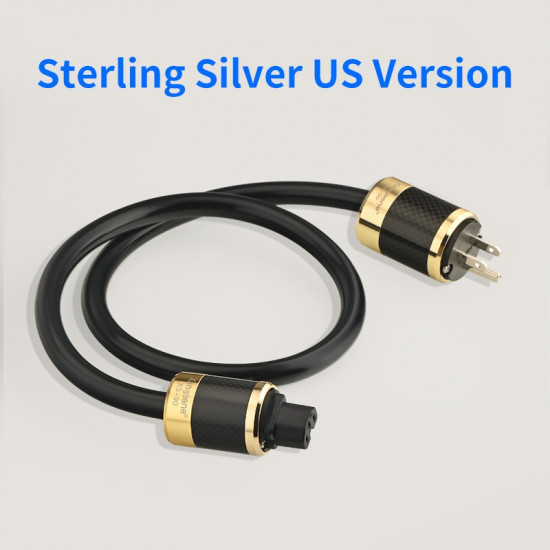 4N Pure Silver Hifi Power Cable CD Device Front Amplifier Decoder EU/US Connection Power Cord EU US UK AU Plug