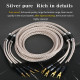 Audiophile Microspace Copper Silver-plated Audio Speaker Cable  Gold-plated Plug HIFI