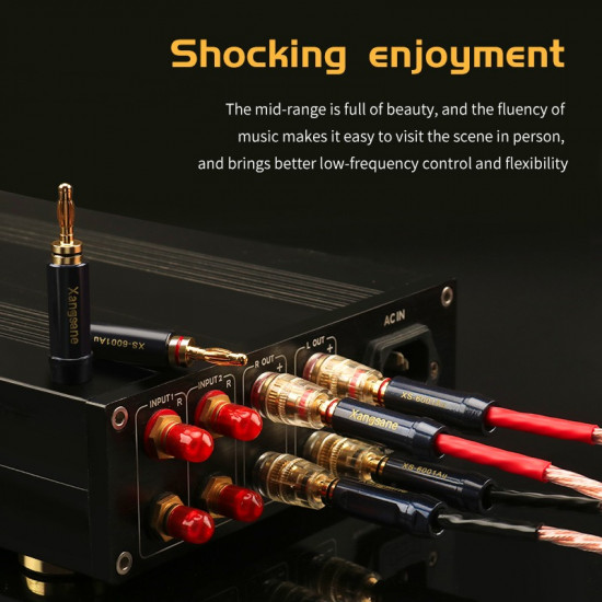 OCC Audio Speaker Cable HiFi Power Amplifier with Copper Gold-plated Banana Plug Spade Y