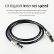 Pure Silver Cat 8 Network Cable Hifi Ethernet Cable 10 Gigabit Network 40Gbps2000MHz Crystal Plug Imported From Germany