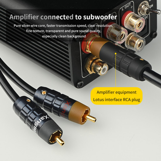 Xangsane 4n Pure Silver One Rca To Two Rca Audio Cable Subwoofer Special Amplifier Adapter 9184