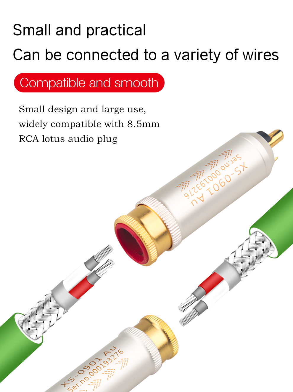 4pcs8pcs16pcs-Xangsane-red-copper-shell-gold-plated-RCA-audio-plug-power-amplifier-hifi-audio-and-video-connection-plug-3256801373766593