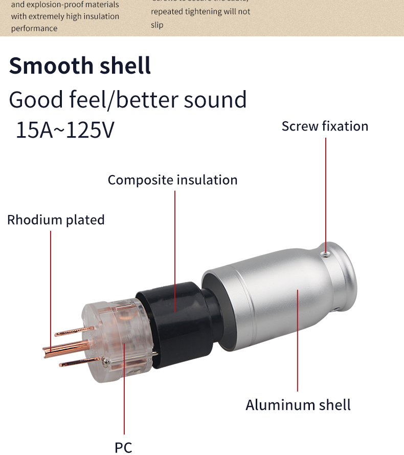 Xangsane-1-set-of-aluminum-alloy-shell-red-copper-US-insert-core-rhodium-platedgold-plated-power-plug-diy-power-cable-plug-3256801852012689