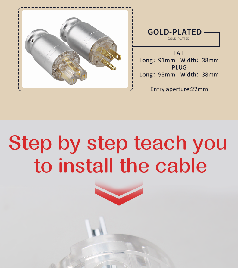 Xangsane-1-set-of-aluminum-alloy-shell-red-copper-US-insert-core-rhodium-platedgold-plated-power-plug-diy-power-cable-plug-3256801852012689