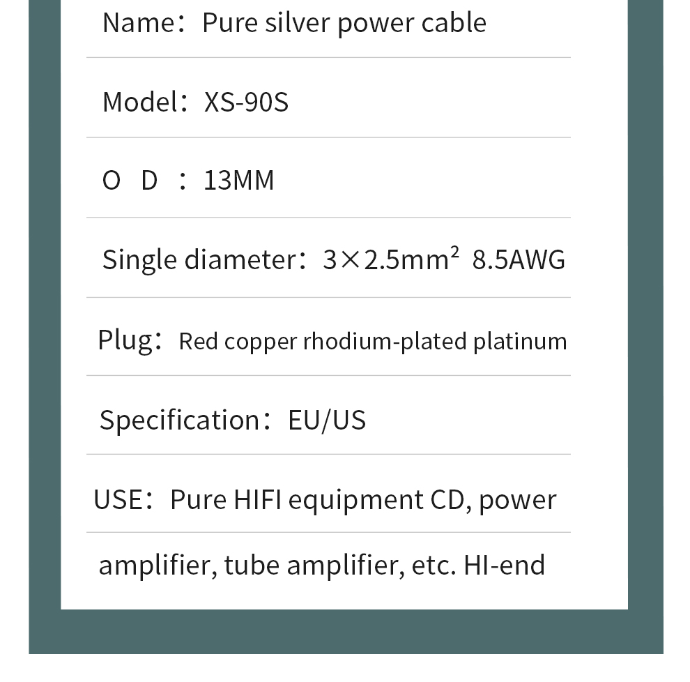 Xangsane-18M-6N-Pure-Silver-High-purity-Audio-Power-cable-Speaker-Cable-EUUS-Red-copper-rhodium-plated-platinum-power-plug-3256801621189287