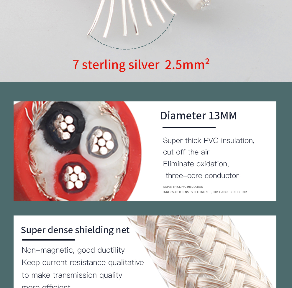 Xangsane-18M-6N-Pure-Silver-High-purity-Audio-Power-cable-Speaker-Cable-EUUS-Red-copper-rhodium-plated-platinum-power-plug-3256801621189287