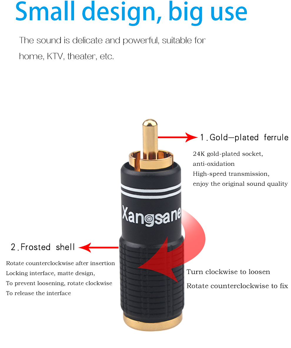 Xangsane-4PCS-Lotus-RCA-plug-pure-copper-gold-plated-audio-signal-cable-plug-hifi-DIY-amplifier-speaker-cable-plug-3256801404039216