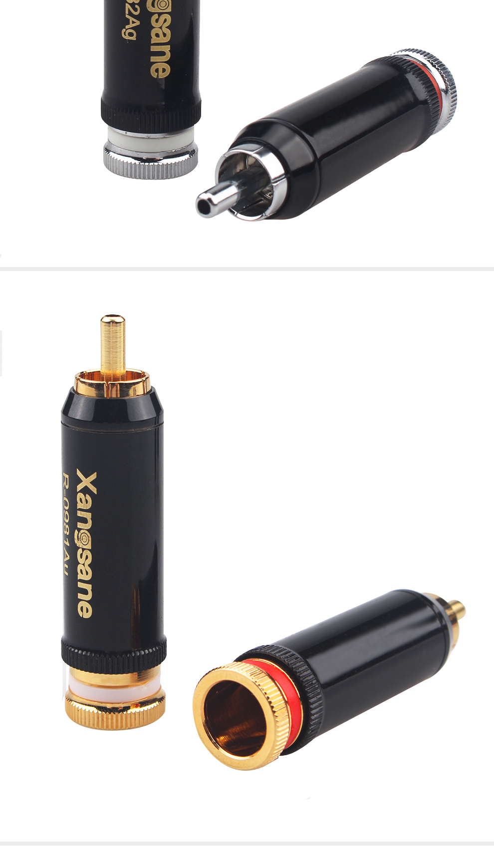 Xangsane-4pcs-from-gold-platedrhodium-plated-self-locking-RCA-lotus-HiFi-audio-signal-cable-plug-fever-audio-DIY-accessories-2255800293021551