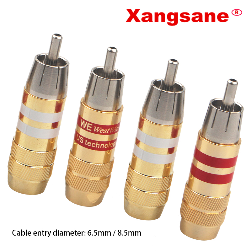 Xangsane-8PCS-20PCS-50PCS-100PCS-gold-plated-signal-cable-plug-power-amplifier-signal-cable-plug-fever-audio-RCA-lotus-plug-2255800565704642