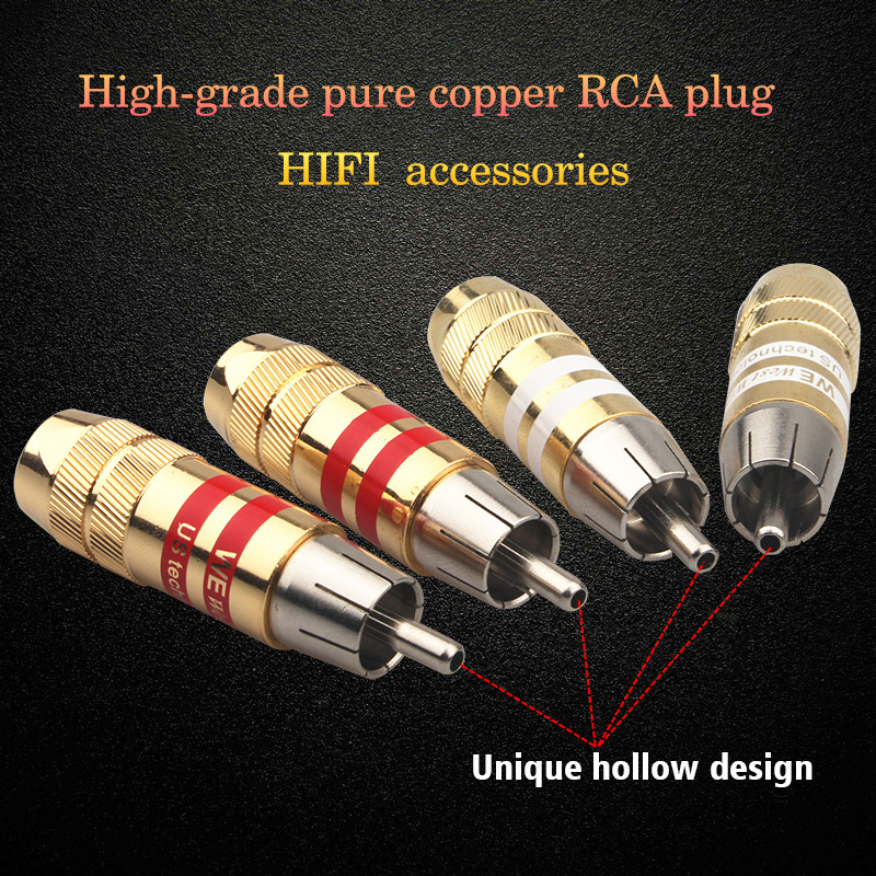 Xangsane-8PCS-20PCS-50PCS-100PCS-gold-plated-signal-cable-plug-power-amplifier-signal-cable-plug-fever-audio-RCA-lotus-plug-2255800565704642