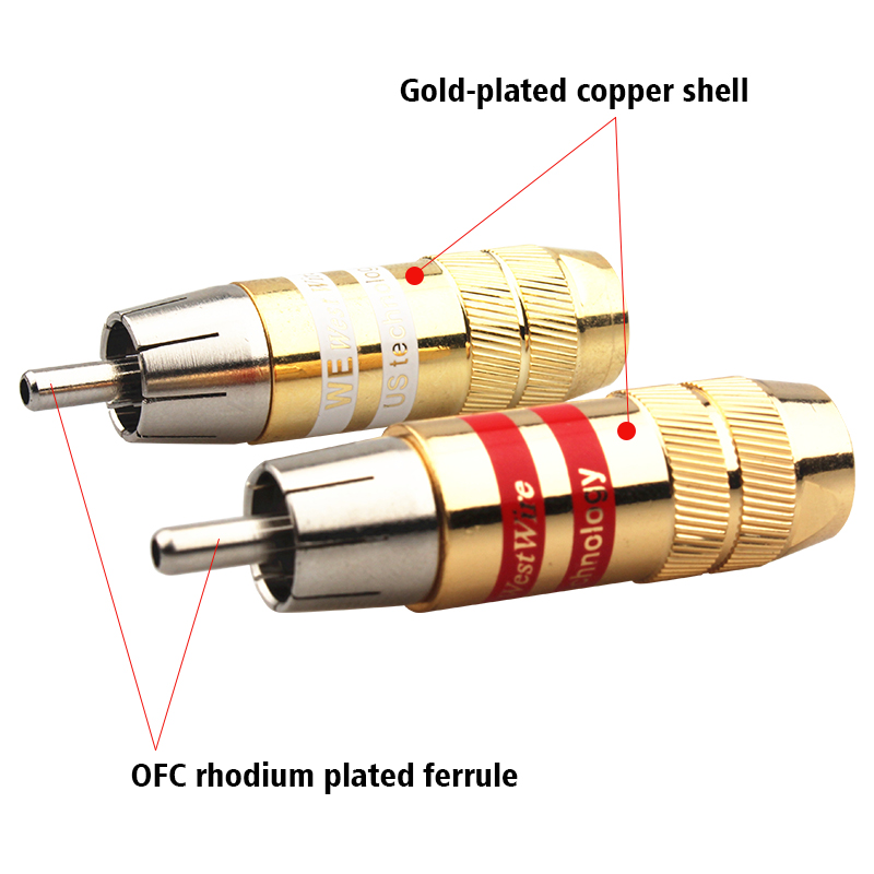 Xangsane-8PCS-20PCS-50PCS-100PCS-gold-plated-signal-cable-plug-power-amplifier-signal-cable-plug-fever-audio-RCA-lotus-plug-2255800565704642