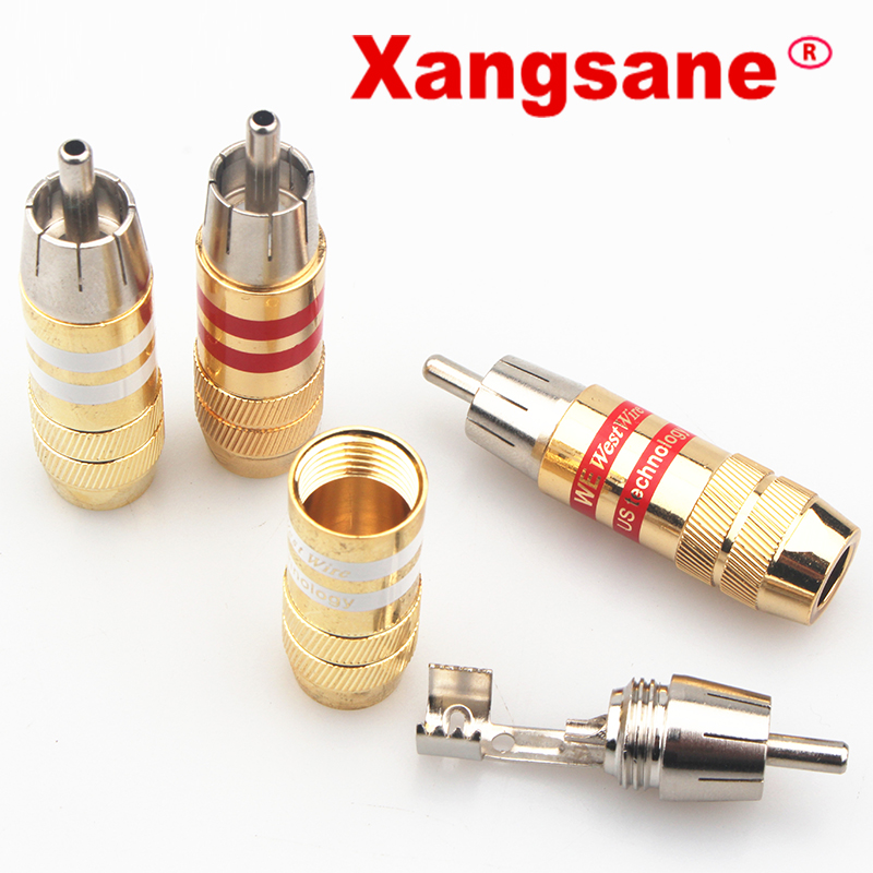 Xangsane-8PCS-20PCS-50PCS-100PCS-gold-plated-signal-cable-plug-power-amplifier-signal-cable-plug-fever-audio-RCA-lotus-plug-2255800565704642