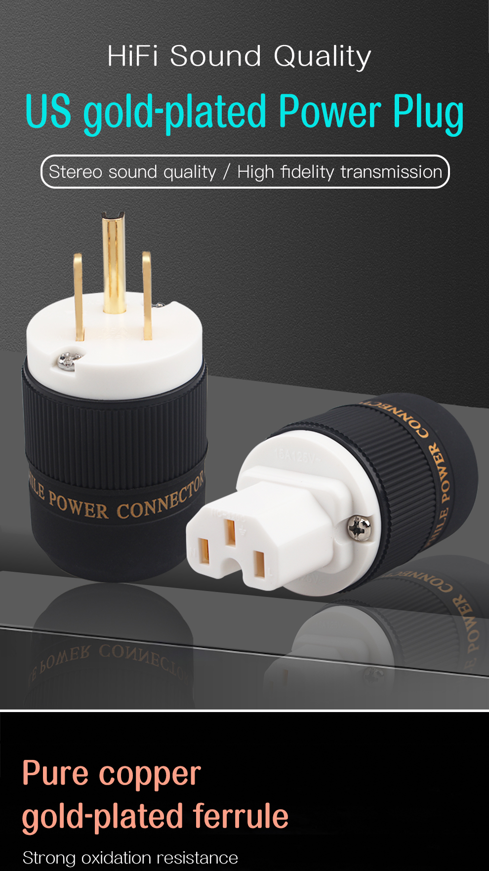 Xangsane-P-04G-white-mouth-US-gold-plated-set-of-audio-power-plug-amplifier-decoder-connection-plug-power-cable-accessories-3256801300757428