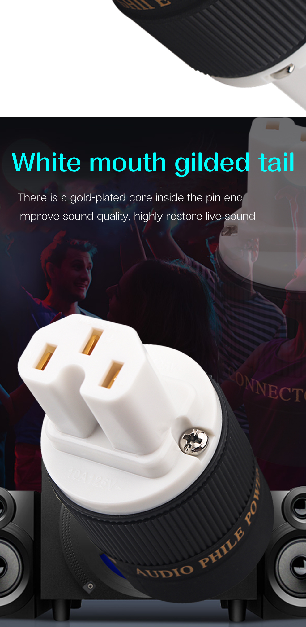 Xangsane-P-04G-white-mouth-US-gold-plated-set-of-audio-power-plug-amplifier-decoder-connection-plug-power-cable-accessories-3256801300757428