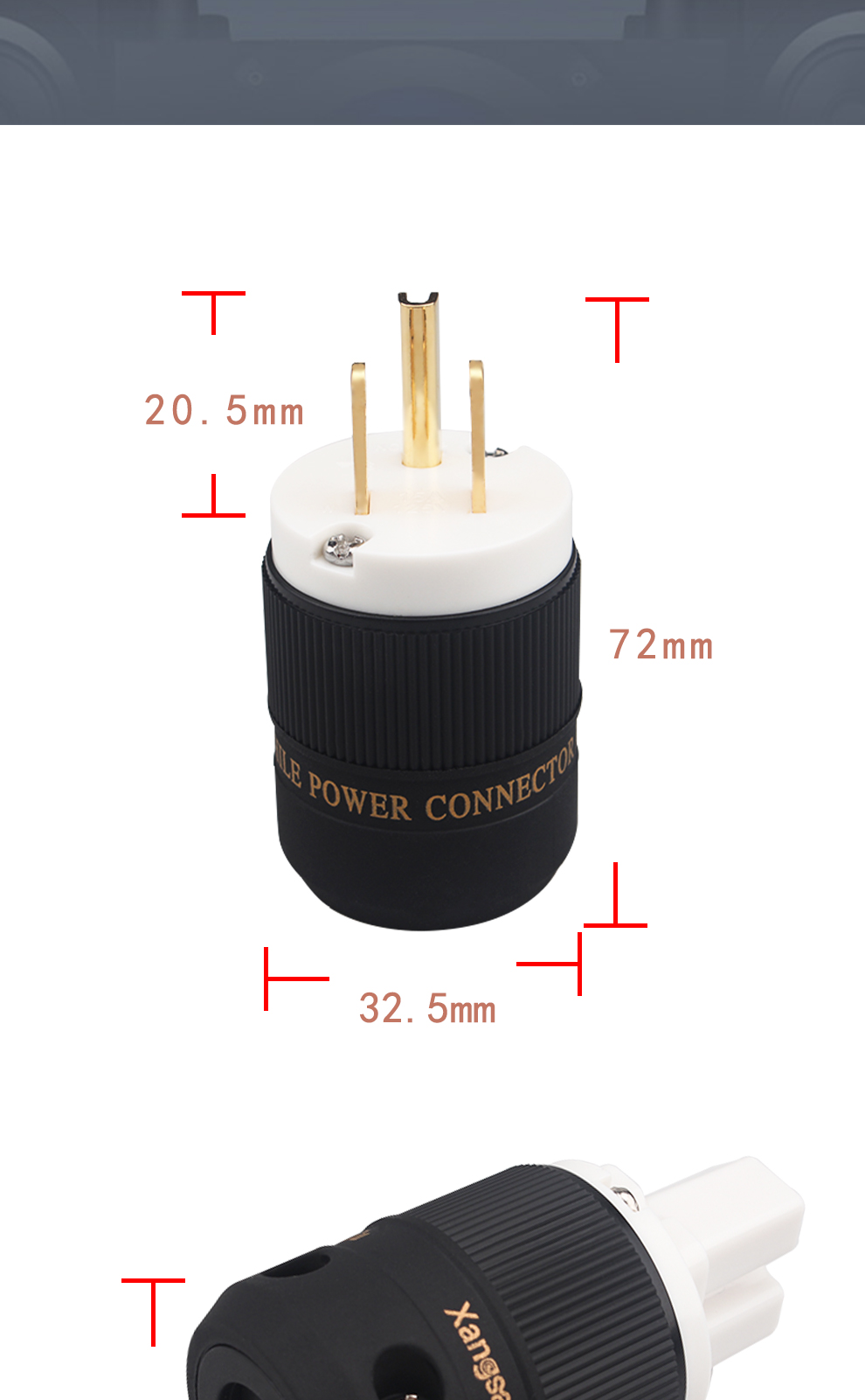 Xangsane-P-04G-white-mouth-US-gold-plated-set-of-audio-power-plug-amplifier-decoder-connection-plug-power-cable-accessories-3256801300757428