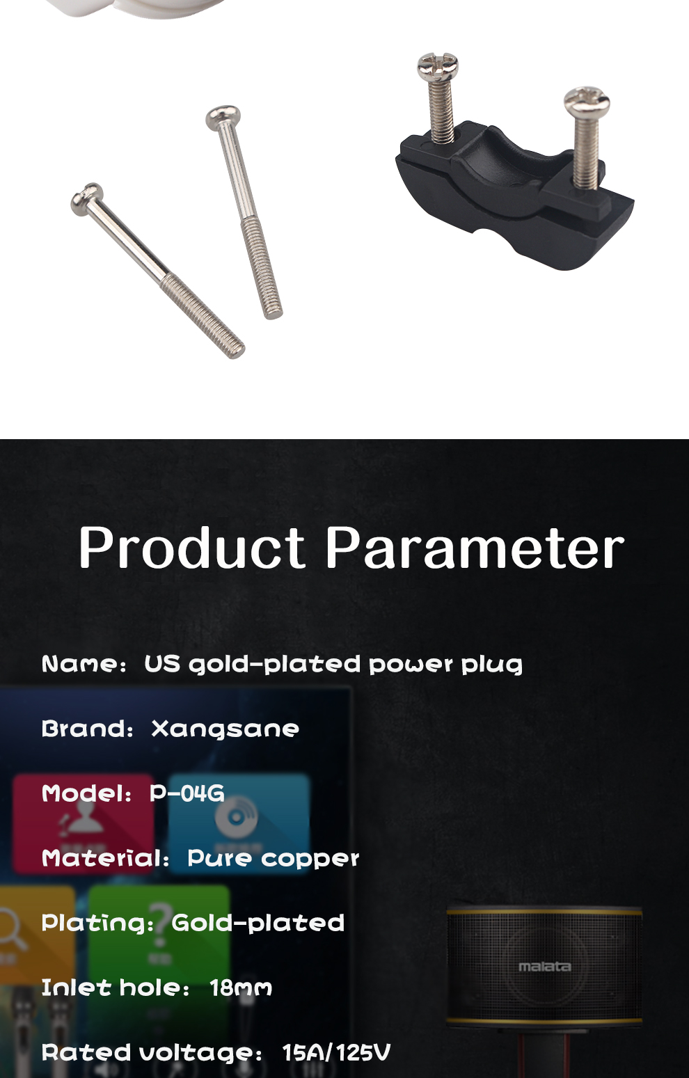 Xangsane-P-04G-white-mouth-US-gold-plated-set-of-audio-power-plug-amplifier-decoder-connection-plug-power-cable-accessories-3256801300757428