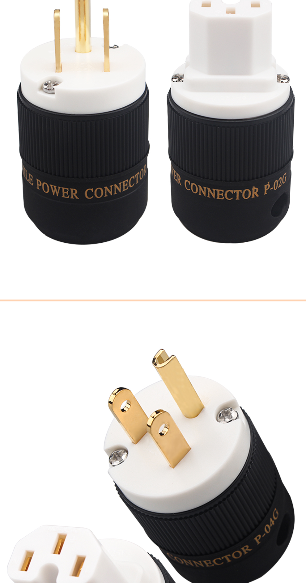 Xangsane-P-04G-white-mouth-US-gold-plated-set-of-audio-power-plug-amplifier-decoder-connection-plug-power-cable-accessories-3256801300757428