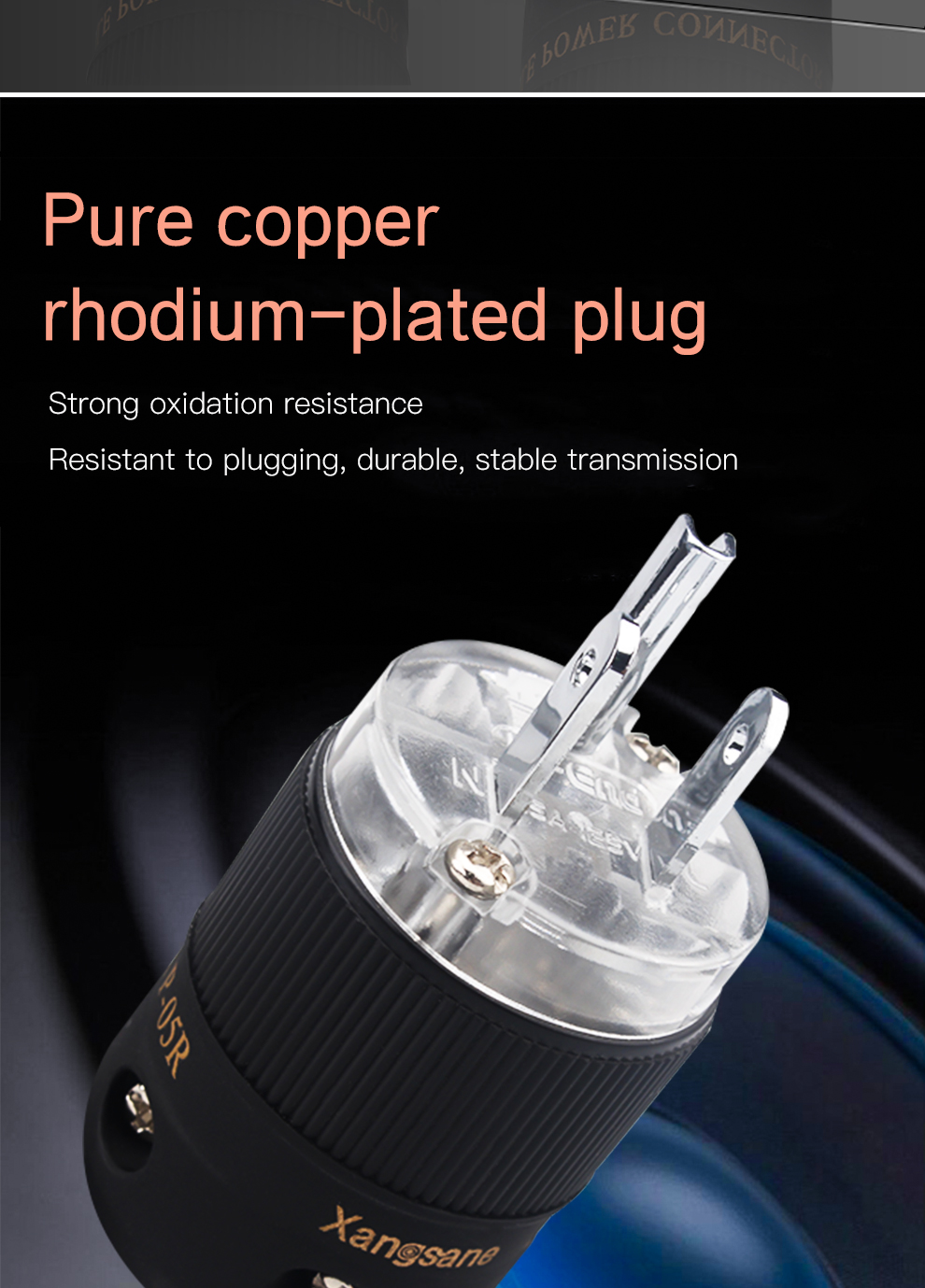 Xangsane-P-05R-fever-grade-hifi-transparent-US-rhodium-plated-power-cable-plug-a-set-of-audio-amplifier-power-cord-male-female-3256801295254739