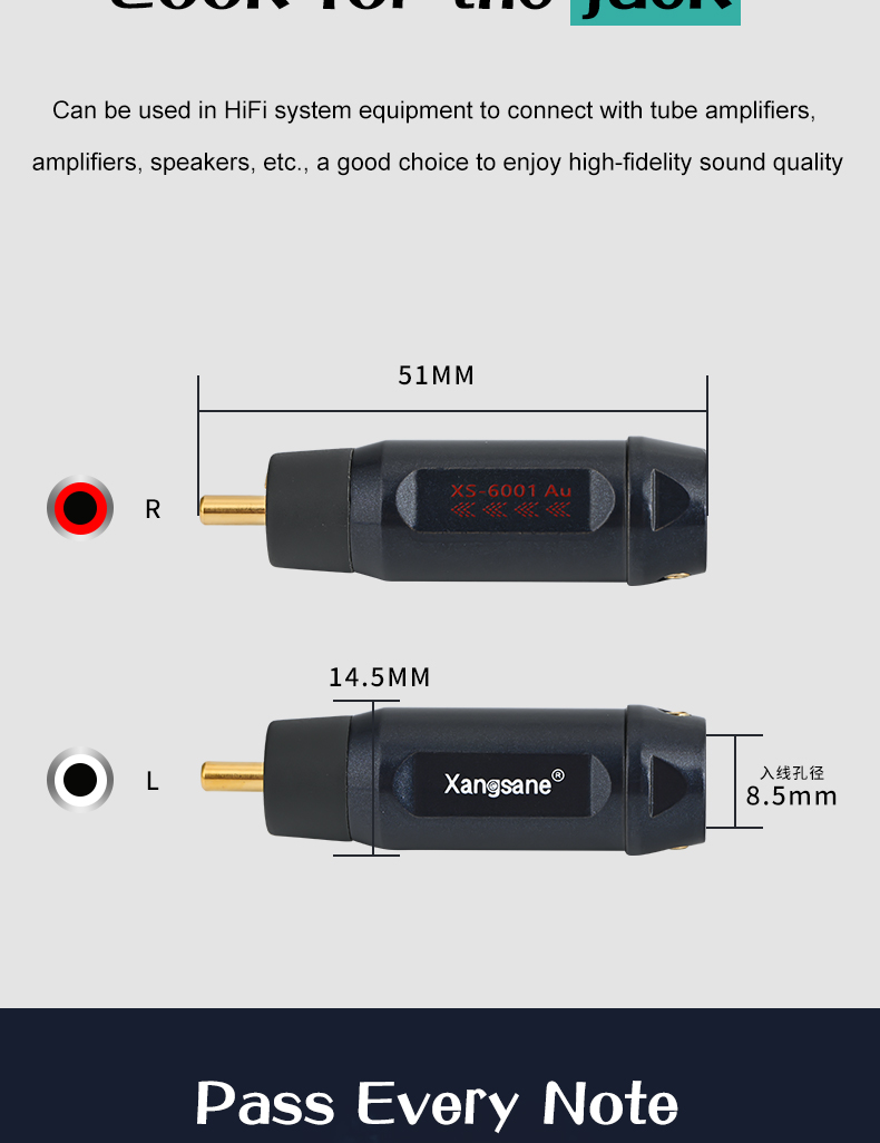 Xangsane-XS-6001Au-4pcs-8pcs-pure-copper-gold-plated-RCA-audio-hifi-plug-amplifier-connector-welding-rca-diy-speaker-plug-3256803403690225