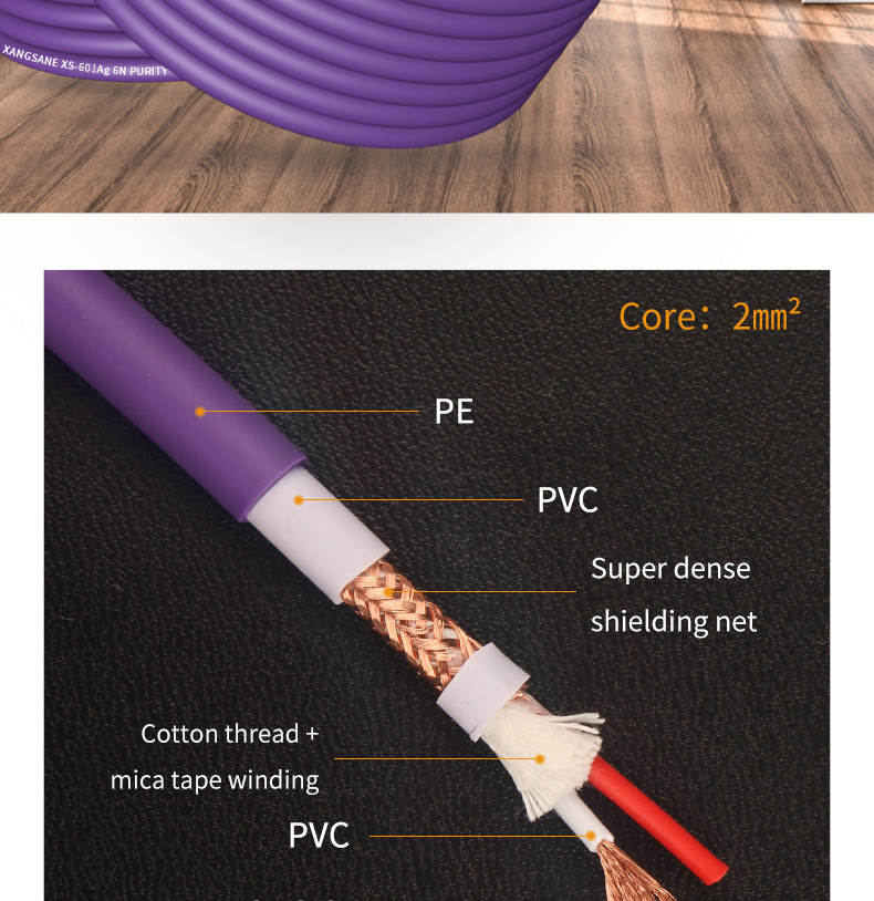 Xangsane-XS-601Ag-Audiophile-subwoofer-6N-Oxygen-free-copper-OFC-dual-core-signal-RCA-cable-audio-bulk-line-HiFi-XLR-balanced-3256802380356198