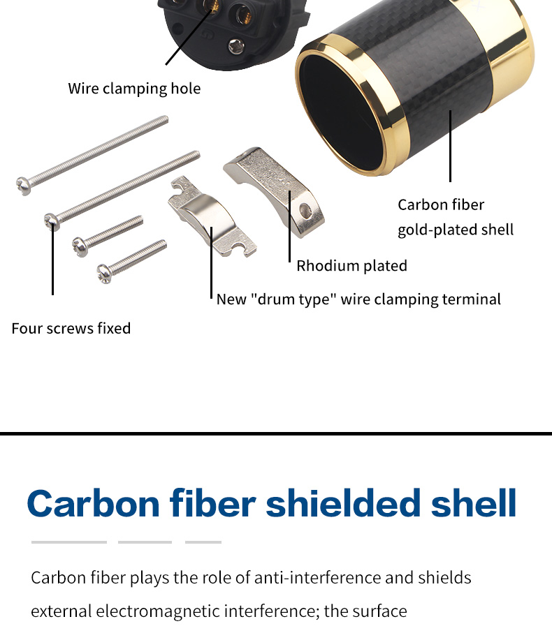 Xangsane-fever-hifi-one-set-carbon-fiber-red-copper-rhodium-plated-platinum-EU-power-cable-plug-power-amplifier-interface-DIY-3256801521297912