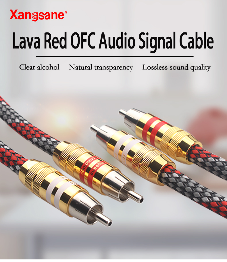 Xangsane-lava-red-hifi-rca-cable-audio-signal-cable-4NOFC-silver-plated-audio-cable-male-to-male-2RCA-to-2RCA-Amplifier-decoder-2251832823955915