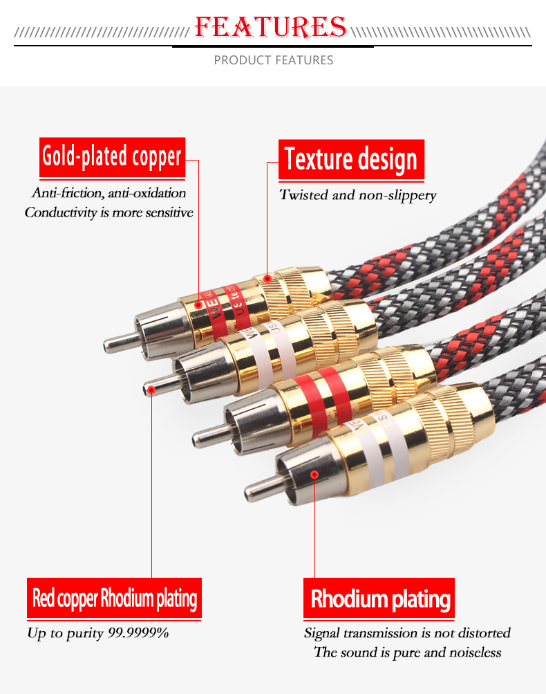 Xangsane-lava-red-hifi-rca-cable-audio-signal-cable-4NOFC-silver-plated-audio-cable-male-to-male-2RCA-to-2RCA-Amplifier-decoder-2251832823955915