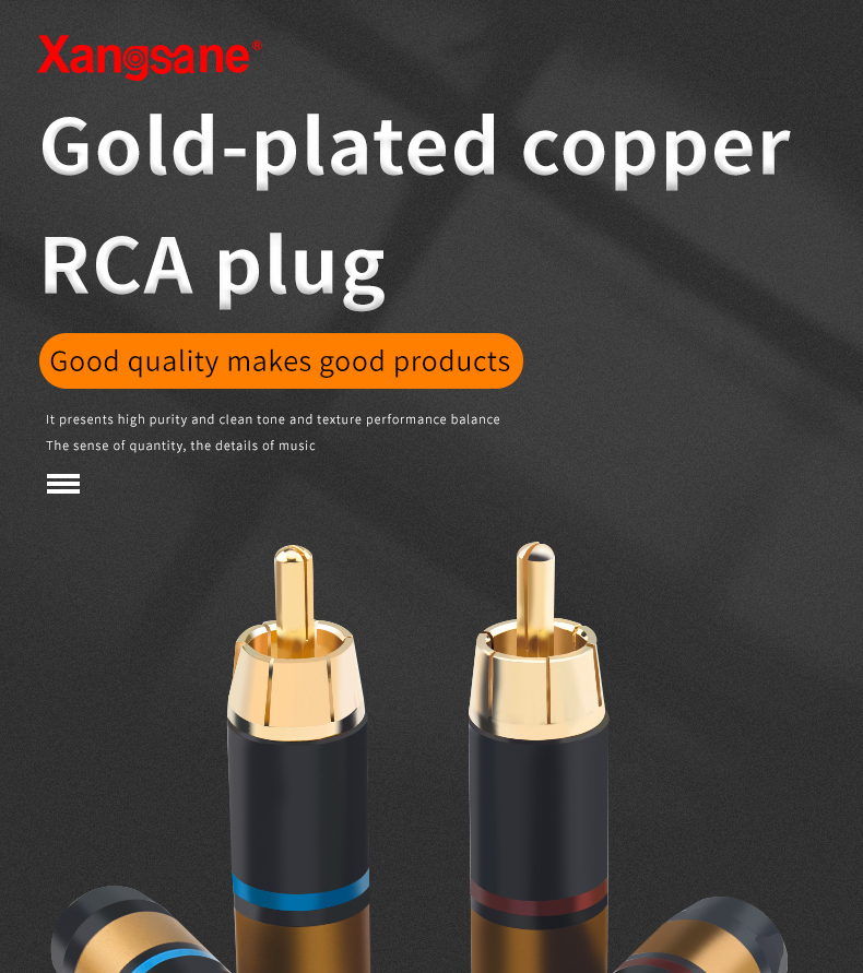 Xangsane-new-XS-R08-4pcs8pcs-pure-copper-gold-plated-RCA-lotus-plug-coaxial-cable-signal-cable-to-power-amplifier-accessories-3256802528490959