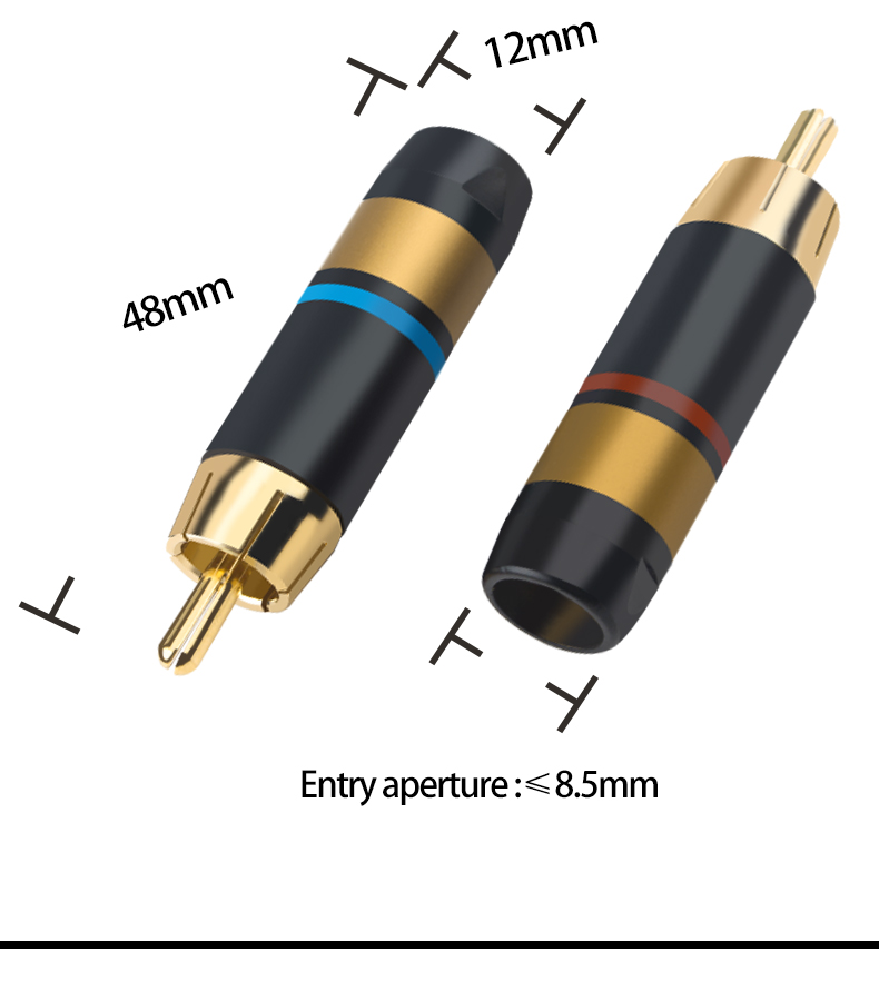 Xangsane-new-XS-R08-4pcs8pcs-pure-copper-gold-plated-RCA-lotus-plug-coaxial-cable-signal-cable-to-power-amplifier-accessories-3256802528490959