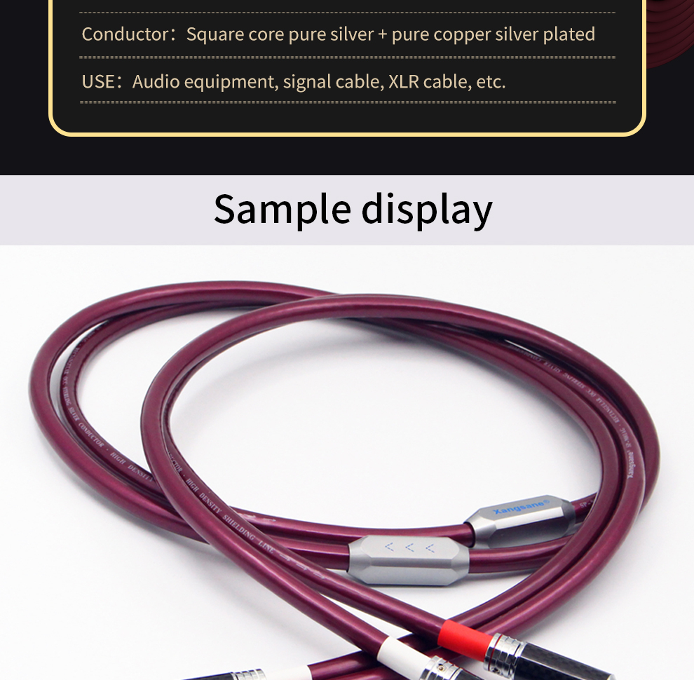 Xangsane-square-core-4N-pure-silver-conductor-high-density-shielded-HIFI-audio-signal-cable-RCA-connecting-cable-XLR-bulk-cable-2251832818970285